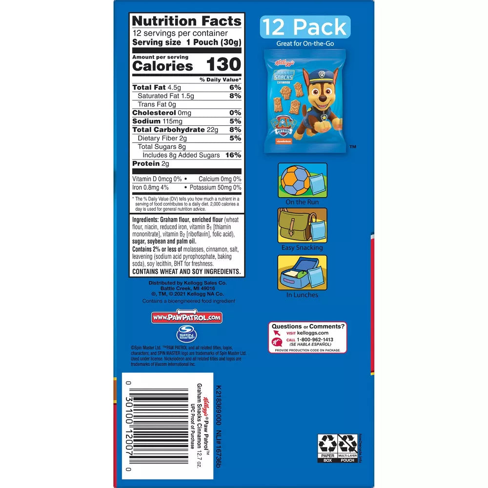 Paw Patrol Graham Snacks