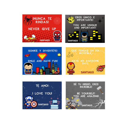 Tarjetas para Lunch Avengers