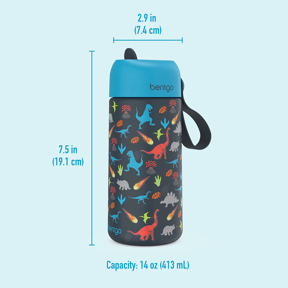 Bentgo Kids Dinosaur Stainless Steel Water Bottle