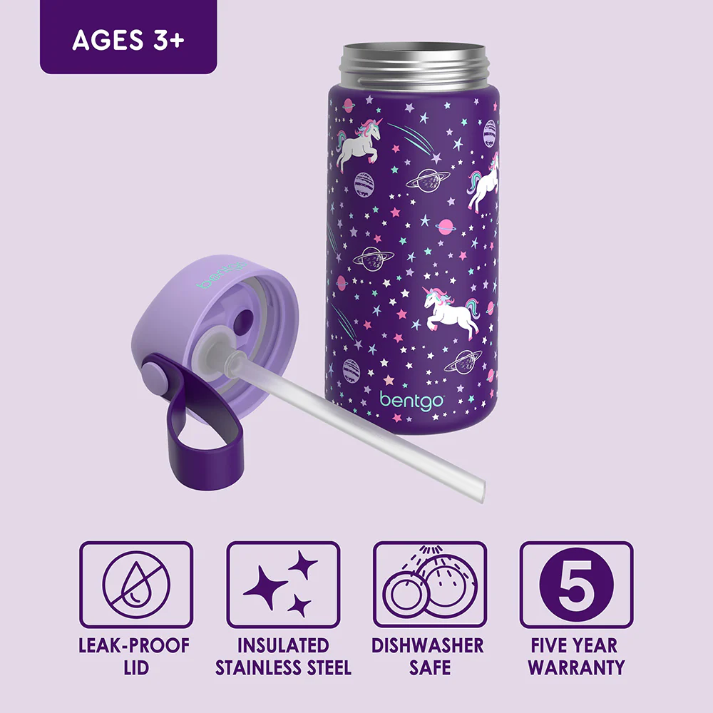 Bentgo Kids Unicorn Stainless Steel Water Bottle