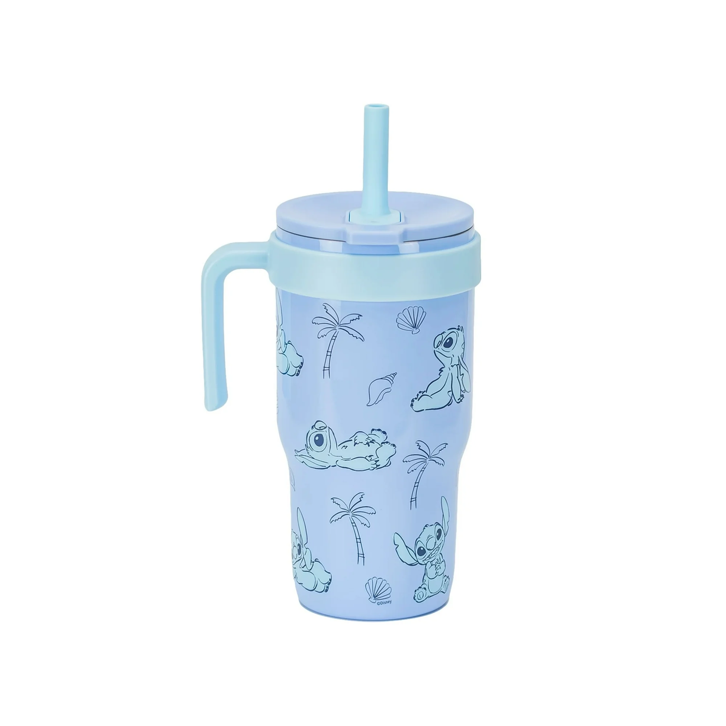 Zak Designs 18oz Stitch Kids Straw Handle Tumbler