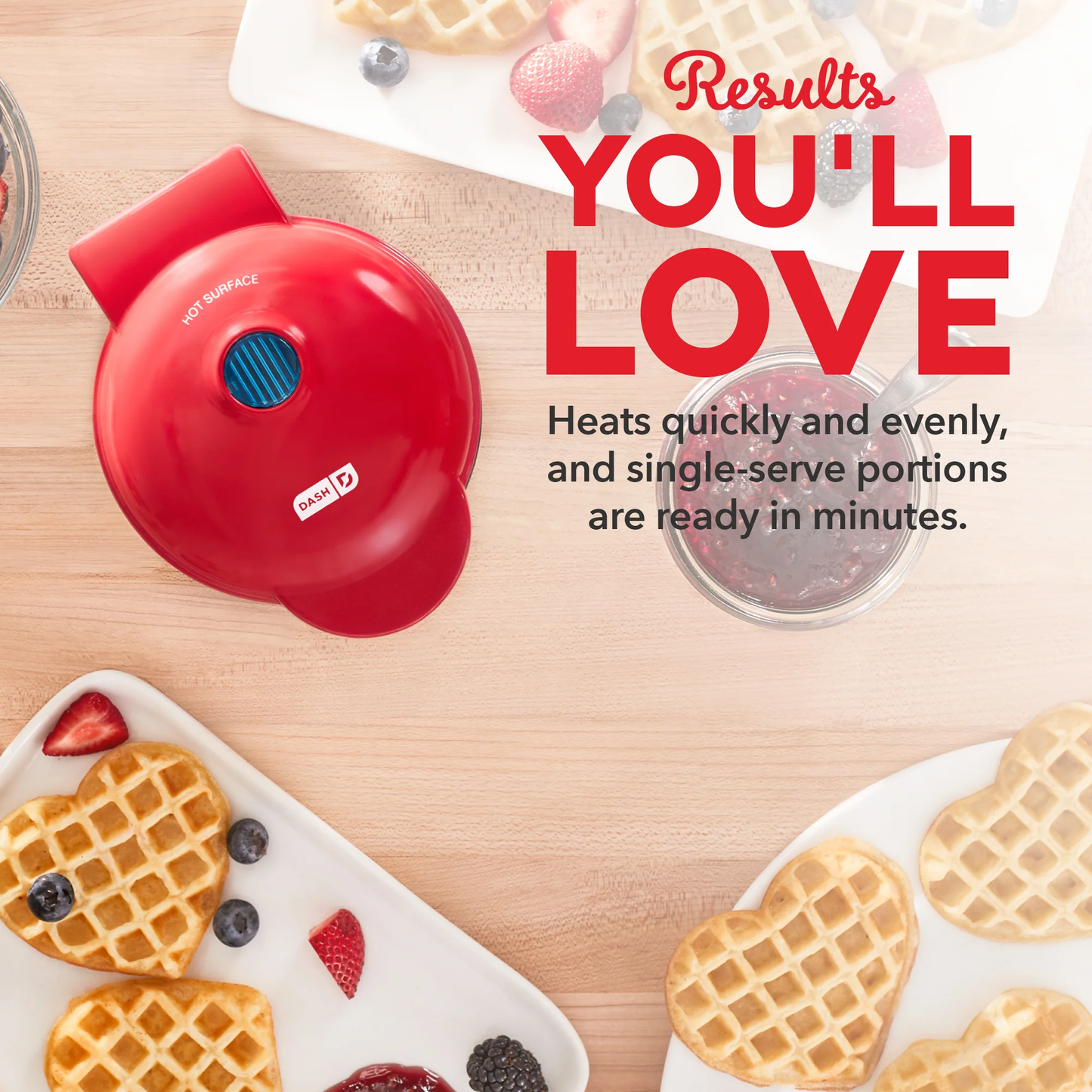 Mini Waffle Maker Heart