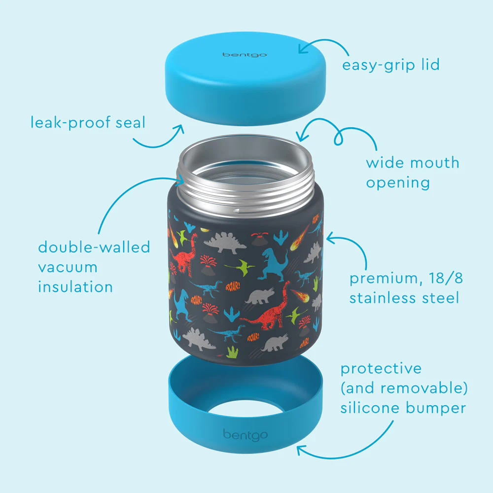 Bentgo Kids Stainless Steel Dinosaur Food Jar