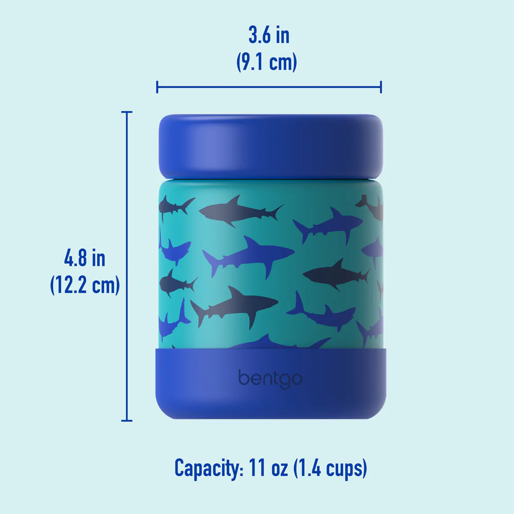 Bentgo Kids Stainless Steel Sharks Food Jar