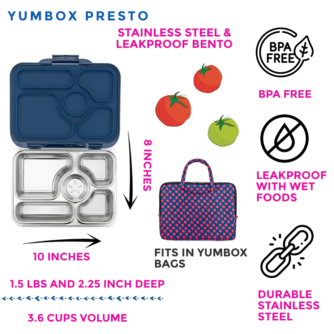 Yumbox Stainless Steel Bento Box Santa Fe Blue