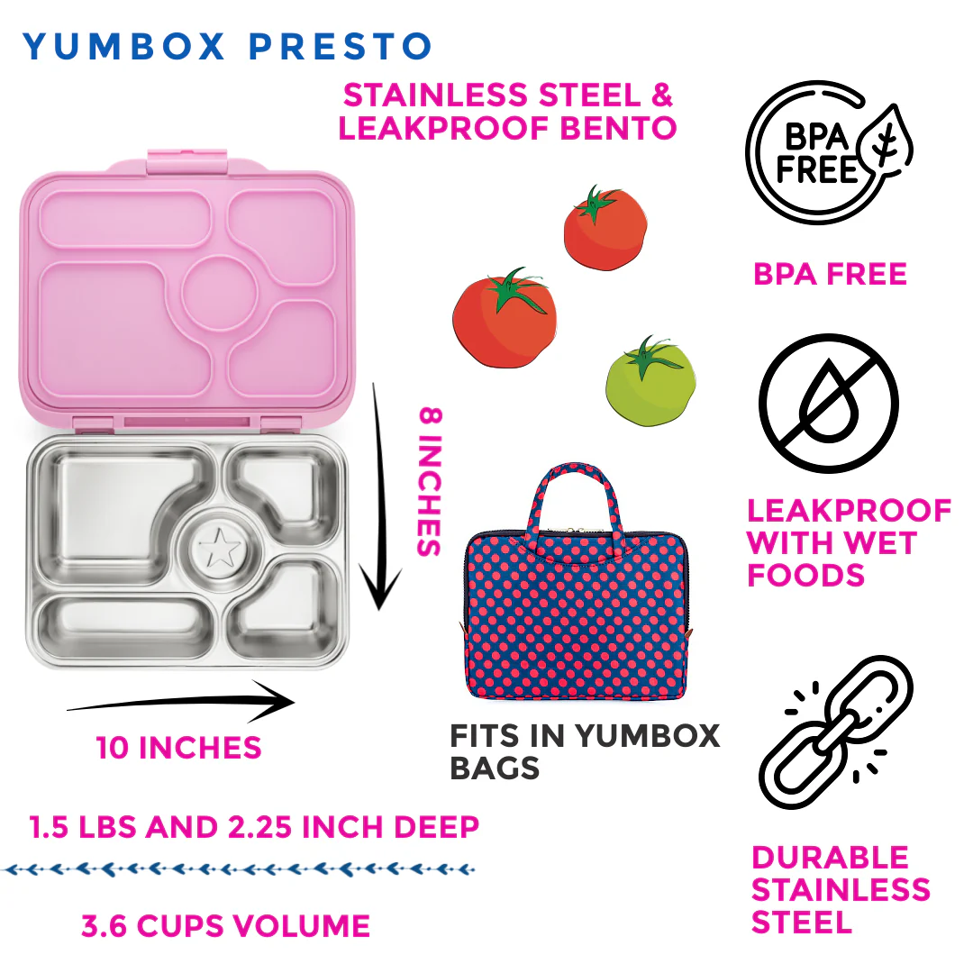 Yumbox Stainless Steel Bento Box Rose Pink