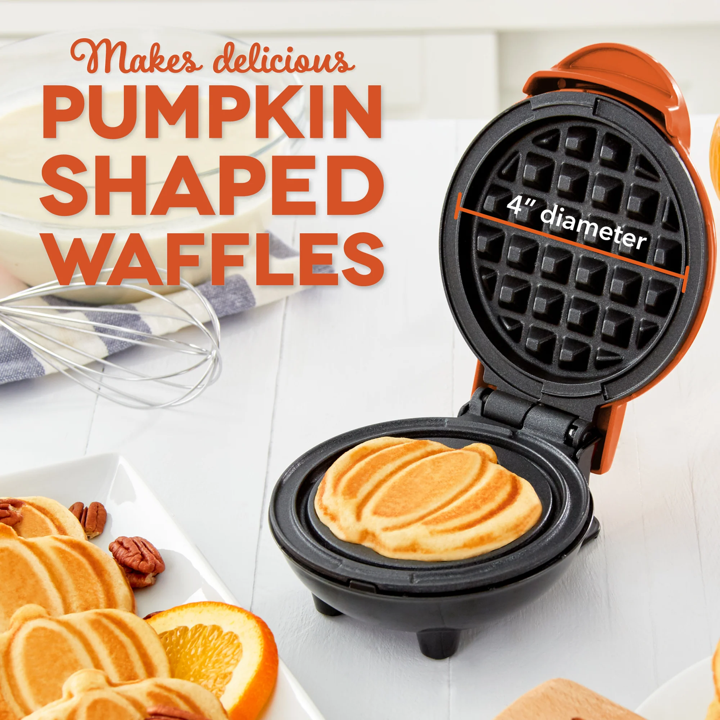 Mini Waffle Maker Pumpkin