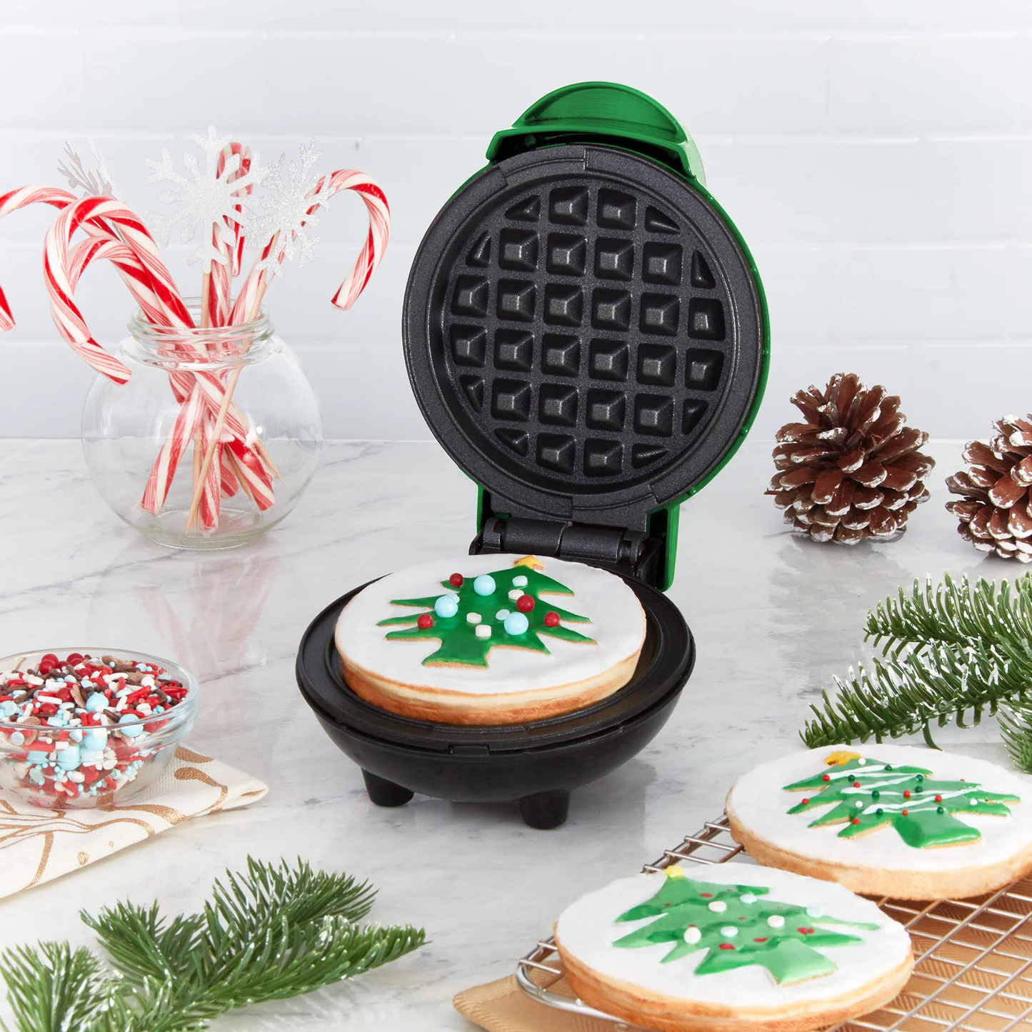 Mini Waffle Maker Christmas Tree