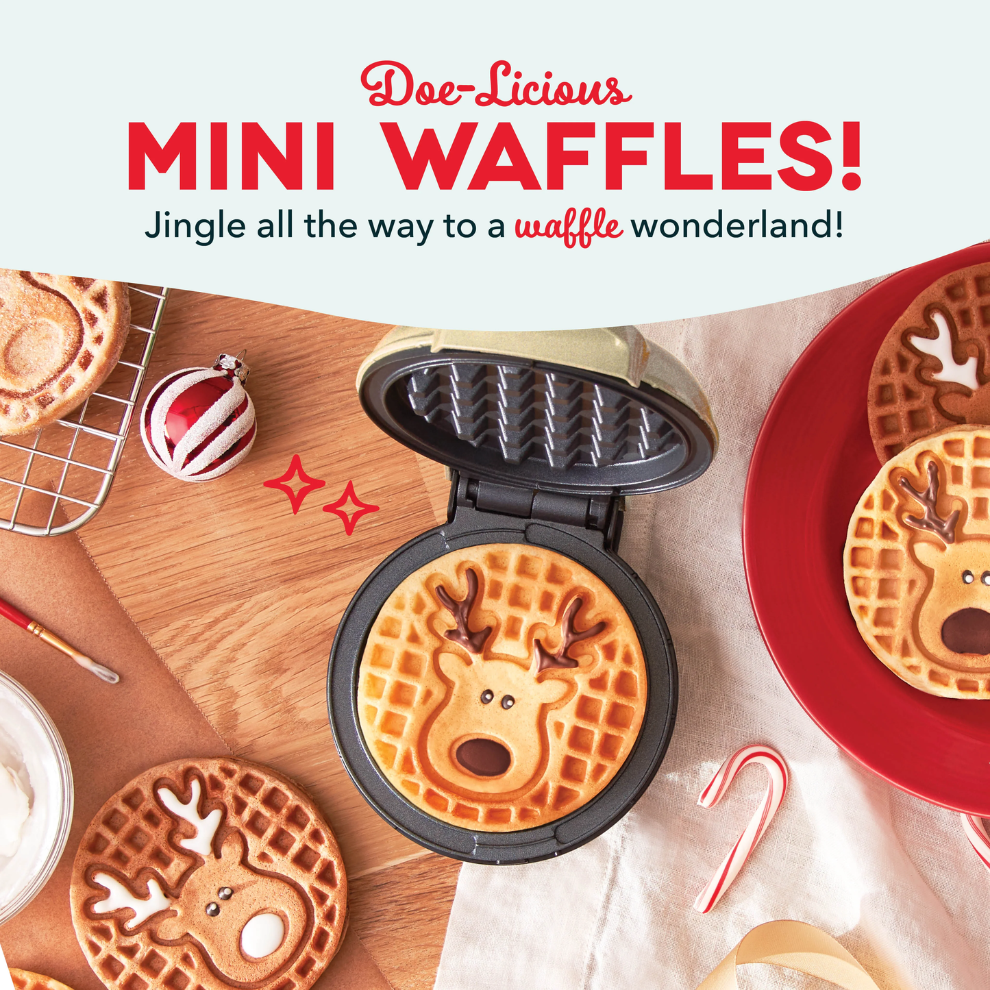 Mini Waffle Maker Reindeer