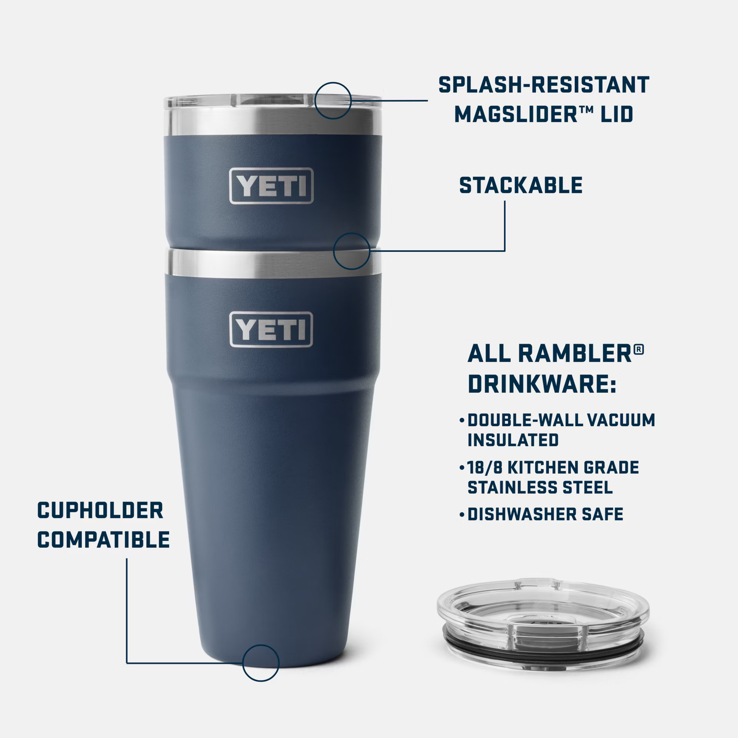 YETI White Stackable Rambler 30oz