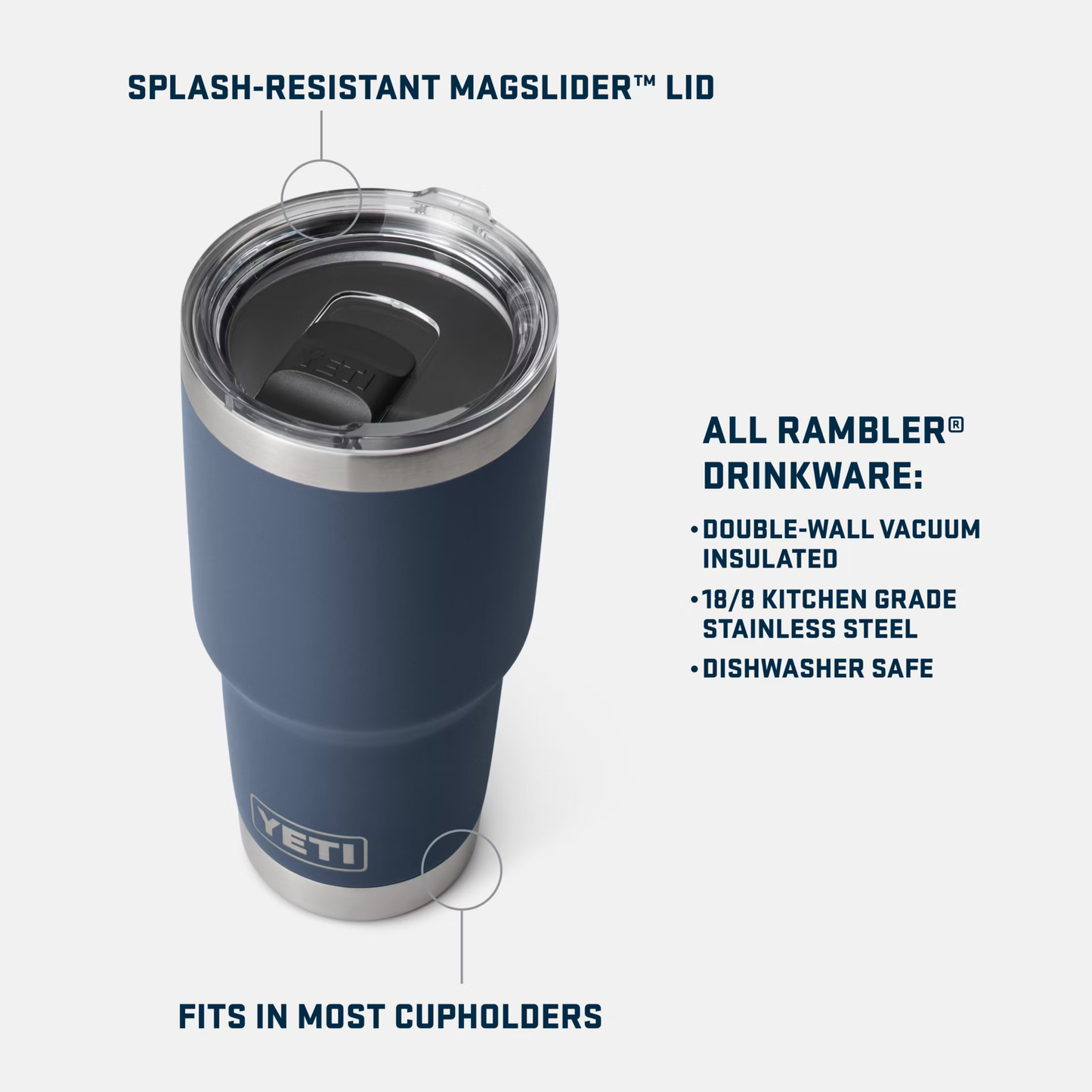 YETI Navy Tumbler 30oz