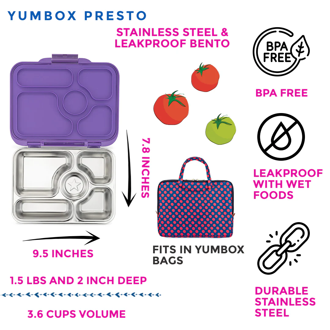 Yumbox Stainless Steel Bento Box Remy Lavender